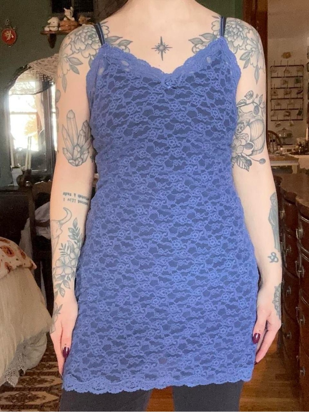 Victoria's Secret Blue Lace Cami Slip